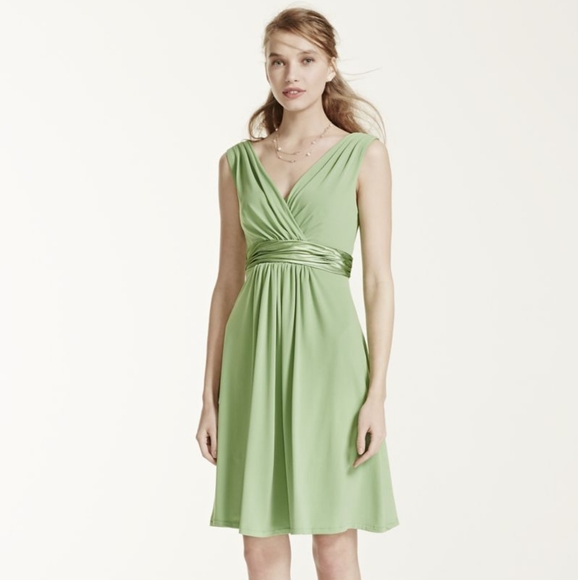 David's Bridal Green Bridesmaid Dress - Picture 5 of 5